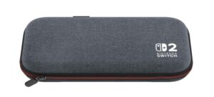 PowerA Funda Nintendo Switch 2 - Almacenamiento para 10 Tarjetas de Juego - Soporte Integrado - Color Gris