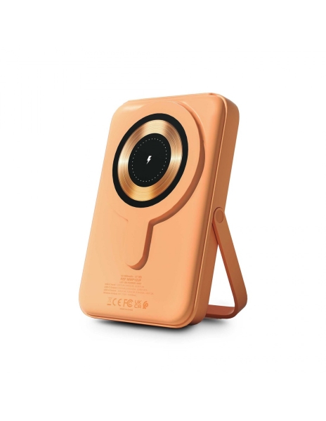 Urban Factory Magnee Power Powerbank Universal 10000mAh - Entrada USB-C - Salida USB-C, USB-A e Inalambrica - Color Albaricoque