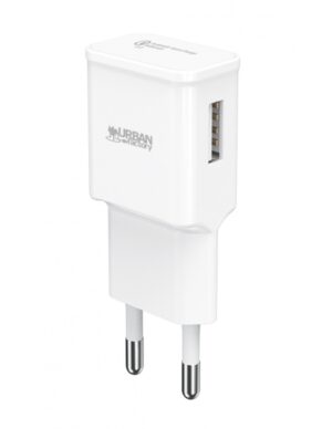Urban Factory Cargador de Pared USB 3A - Qualcomm 3.0 - Enchufe UE - Color Blanco