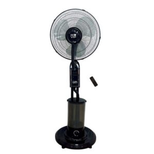 Muvip Ventilador de Pie - 75W - 40cm - 3 Velocidades - Nebulizador - Funcion de Oscilacion - Mando - Color Negro