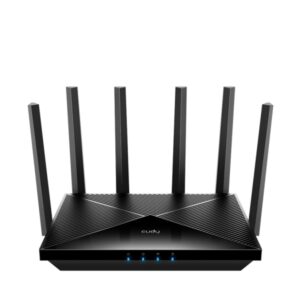 Cudy Router WiFi 7 2.5G Dual Band BE6500 - Velocidad hasta 1000Mbps - 4 Puertos - 6 Antenas Fijas de 5dBi - Tecnologia MU-MIMO - Color Negro