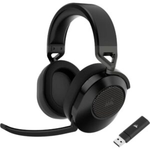 Corsair HS65 Wireless V2 Auriculares Gaming Inalambricos con Microfono - Conectividad Bluetooth 5.4 e Inalmabrica 2.4Ghz - Sonido Inmersivo 7.1 - Autonomia hasta 24h - Color Negro