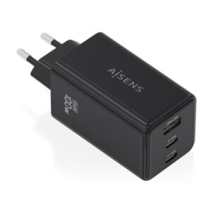 Aisens Cargador GAN 100W - 2xUSB-C PD3.0, QC4.0, QC5.0 - 1xUSB-A QC3.0 - Color Negro