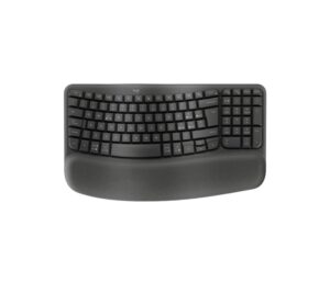Logitech Wave Keys Teclado Inalambrico Ondulado - Indicadores Luminosos - Patas Ajustables - Autonomia hasta 36 Meses - Reposa Muñecas Acolchado