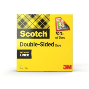 Scotch Cinta Adhesiva de Doble Cara - 19mm x 33m - Color Transparente
