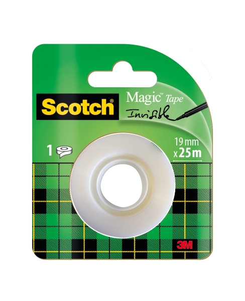 Scotch Magic Cinta Adhesiva Invisible - Recambio - 19mm x 25m - Color Transparente