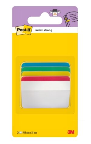 Post-It Index Dispensador con 24 Marcadores Reposicionables - Forma Rectangular - Colores Surtidos