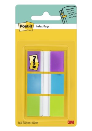 Post-It Index Dispensador con 60 Marcadores de Indice Reposicionables - Forma Rectangular - Colores Surtidos