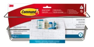 Command Cesto Organizador de Aseo - Soporta hasta 3kg - Incluye 4 Tiras Adhesivas - Color Niquel Satinado
