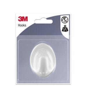 3M Gancho Adhesivo Ovalado - Grande - Soporta hasta 1.2kg - Color Blanco