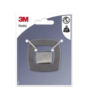 3M Gancho Adhesivo Metalico - Cuadrado - Soporta hasta 1.5kg - Color Gris/Titanio