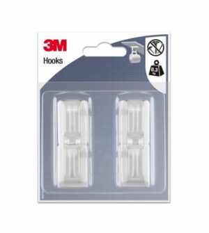 3M Pack de 4 Ganchos Adhesivos para Tazas - Soporta hasta 0.3kg - Color Transparente