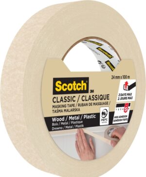 Scotch Classic Cinta de Enmascarar - 24mm x 100m - 70% PEFC - Color Blanco