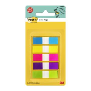 Post-It Index Dispensador con 100 Marcadores de Indice Reposicionables - Forma Rectangular - Colores Surtidos