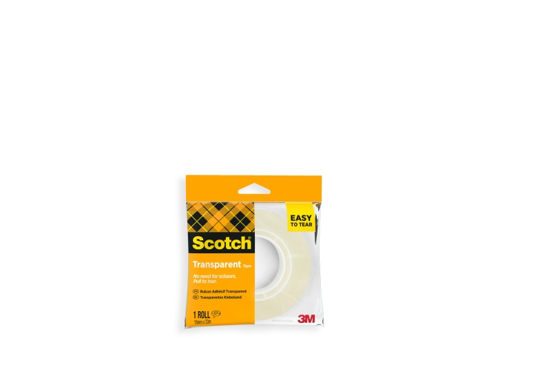 Scotch Pack de 8 Cintas Adhesivas - Facil de Cortar - 19mm x 33m - Color Transparente