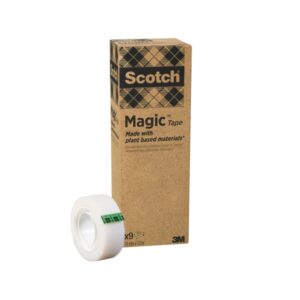 Scotch Magic Pack de 9 Cintas Adhesivas - 66% Adhesivo Vegetal - 19mm x 33m - Color Transparente