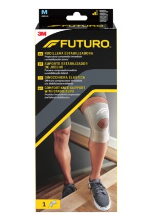 Futuro Rodillera - Talla M (36.8 - 43.2cm) - Estabilizadora - Transpirable - Elastico - Color Gris