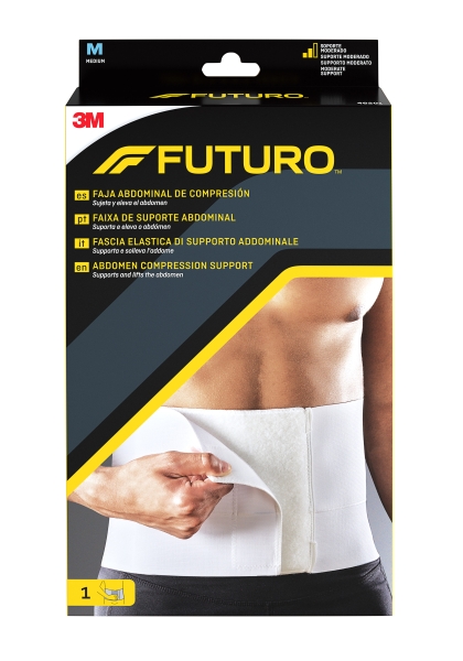 Futuro Faja Abdominal de Compresion - Talla M (81.3 - 106.7cm) - Forma Anatomica - Transpirable - Color Blanco
