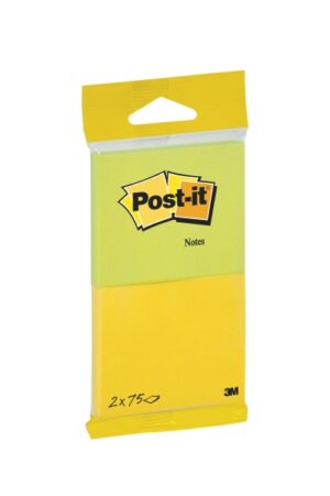 Post-It Pack de 2 Blocs de 75 Notas Adhesivas Reposicionables - Forma Rectangular - 635x762mm - Colores Surtidos