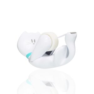Scotch Magic Dispensador de Cinta Adhesiva - Forma de Gato - Incluye 1 Rollo de 19mm x 8.89m - Color Blanco