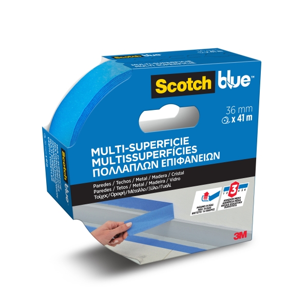 Scotchblue Cinta de Enmascarar - 36mm x 41m - 100% PEFC - Multisuperficie - Color Azul