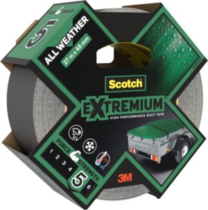 Scotch Extremium Cinta Adhesiva Americana - 48mm x 27m - Uso en Exterior - Altas Prestaciones - Color Negro