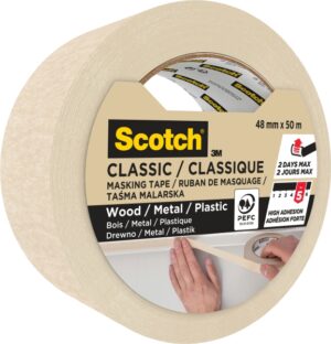 Scotch Classic Cinta de Enmascarar - 48mm x 50m - 70% PEFC - Color Blanco