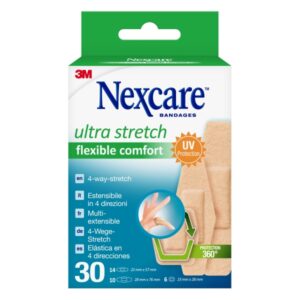 Nexcare Flexible Comfort Ultra Stretch Pack de 30 Apositos Surtidos - Transpirable - Elastico - Color Piel