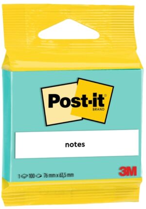Post-It Bloc de 100 Notas Adhesivas Reposicionables - Forma Rectangular - 63.5x76mm - Color Verde