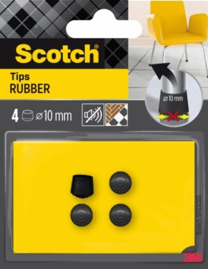 Scotch Pack de 4 Conteras de Goma - Diametro de 10mm - Color Negro