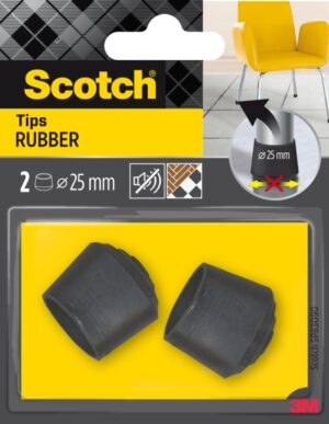 Scotch Pack de 2 Conteras de Goma - Diametro de 25mm - Color Negro