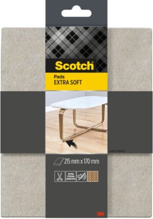 Scotch Almohadilla de Fieltro Adhesiva - Extra Suaves - 215  x 170mm - Color Gris