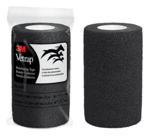 3M Vetrap Venda Cohesiva - 5cm x 4.5m - Flexible - Transpirable - Autoadhesiva - Color Negro