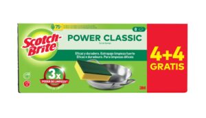 Scotch-Brite Classic Pack de 8 Estropajos de Cocina - Promocion 4 + 4 Gratis - Color Amarillo