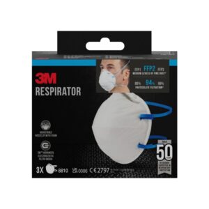 3M Pack de 3 Mascarillas para Particulas FFP2 - Desechable - Sin Valvula - para Niveles Medios de Particulas - Color Blanco
