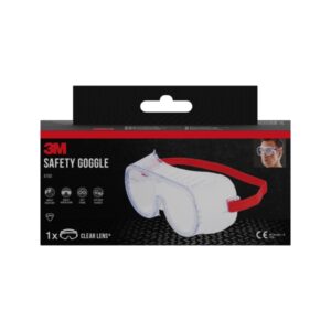 3M Classic Gafas de Seguridad - Ventilacion Directa - Lente Incolora - Uso Compatible con Gafas Graduadas - Goma Ajustable - Proteccion UV - Color Transparente