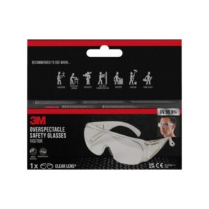 3M Cubregafas de Proteccion - Lente Incolora - Protectores Laterales Integrados - Proteccion UV - Color Transparente