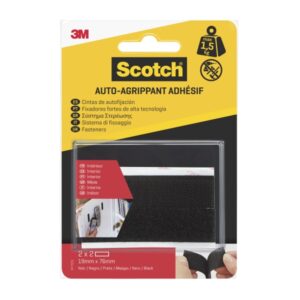 Scotch Pack de 2 Cierres Adhesivos Reposicionables - 19x76mm - Uso en Interior - Color Negro