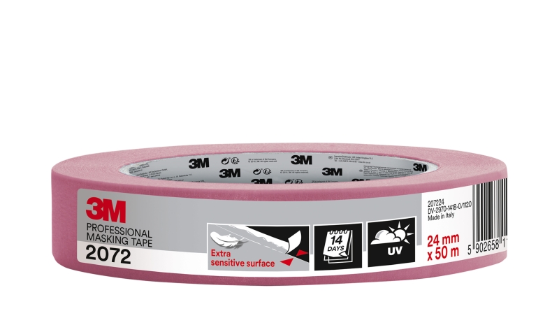 3M Cinta de Enmascarar para Superficies Delicadas - 24mm x 50m - Color Rosa