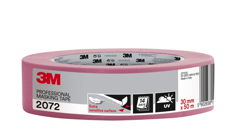 3M Cinta de Enmascarar para Superficies Delicadas - 30mm x 50m - Color Rosa