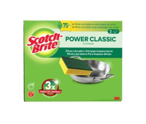 Scotch-Brite Classic Pack de 2 Estropajos de Cocina - Color Amarillo