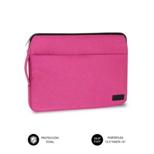 Subblim Funda Urban Portátil de 13.3" a 14" - Proteccion Elegante y Funcional - Tela de Poliester 600D - Interior Acolchado de Foam - Color Rosa