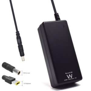 Ewent Cargador Especifico para Portatiles IBM/Lenovo - 65W de Potencia - 2 Clavijas Intercambiables - Color Negro