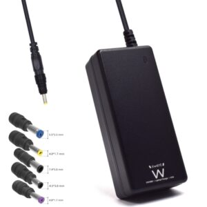 Ewent Cargador Especifico para Portatiles HP - 65W de Potencia - 5 Clavijas Intercambiables - Color Negro