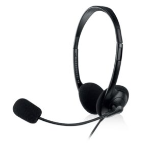 Ewent Auriculares Estereo - Microfono Integrado - 2x Jack de 3.5mm - Cable de 2.1m - Color Negro