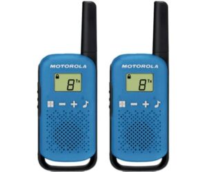Motorola T42 Pack 2 Walkie Talkies - 16 Canales PMR446 - Alcance hasta 4Km - Autonomia hasta 18h - Color Azul