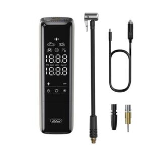XO CZ017 Inflador de Aire Portatil - Pantalla LCD - 3 Bocas - 12V - Color Negro