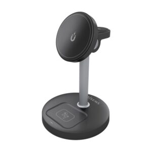 Aisens Cargador Inalambrico 15W - USB-C - Protocolo Qi2 - Moviles, Apple Watch y Auriculares - Proteccion Contra Sobretension, Sobretemperatura y sobrecorriente - Color Negro