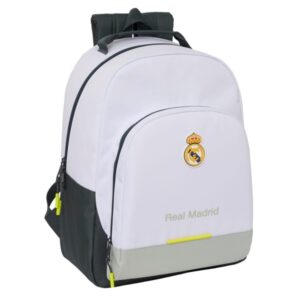 Safta Real Madrid 1ª Equipacion 25/26 Mochila Escolar - Adaptable a Carro - Asa de Mano - 32x42x15cm - Color Blanco