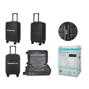 Lagart Maleta Trolley de Cabina Rigida 20” 55x34x23.5cm - Cierre TSA - Ruedas Dobles 360º - Color Negro